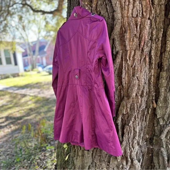 GREEN with ENVY Purple Fitted Trench Coat Women’s Size Large