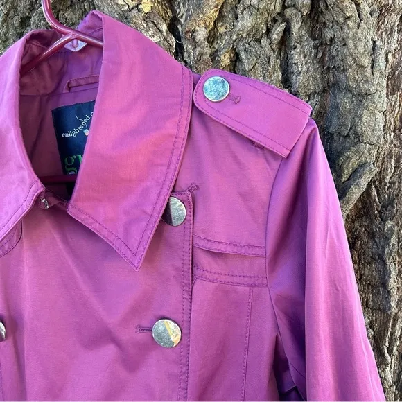 GREEN with ENVY Purple Fitted Trench Coat Women’s Size Large
