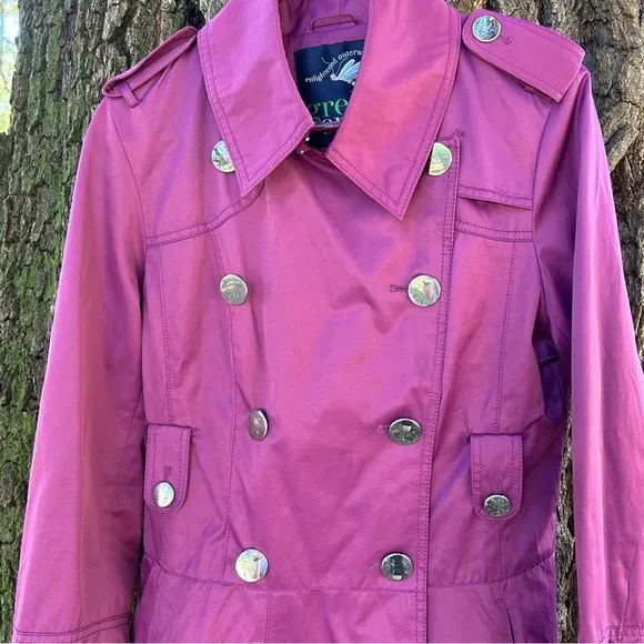 GREEN with ENVY Purple Fitted Trench Coat Women’s Size Large