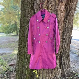 GREEN with ENVY Purple Fitted Trench Coat Women’s Size Large