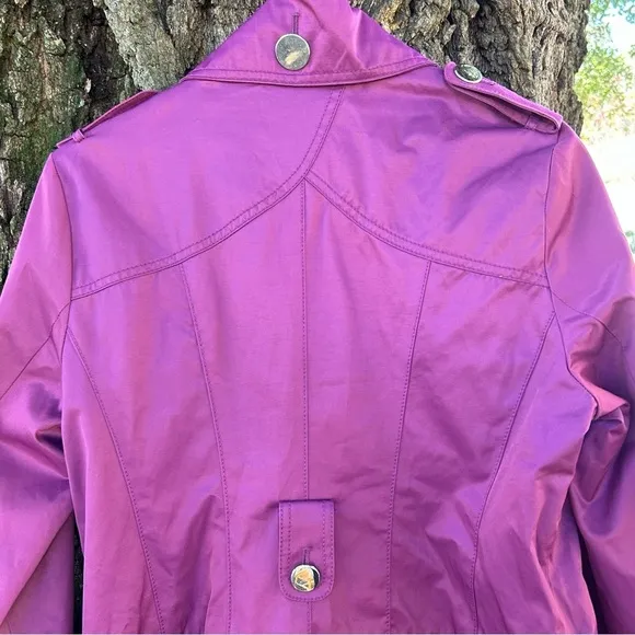 GREEN with ENVY Purple Fitted Trench Coat Women’s Size Large