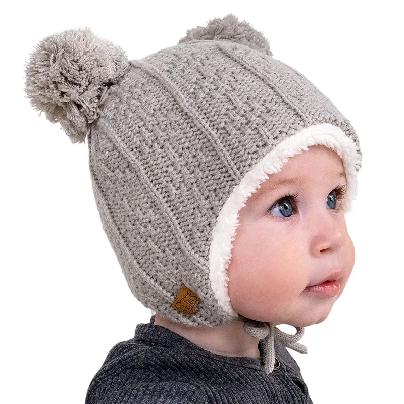 Grey Bear – children’s knitted beanies, cute winter hats