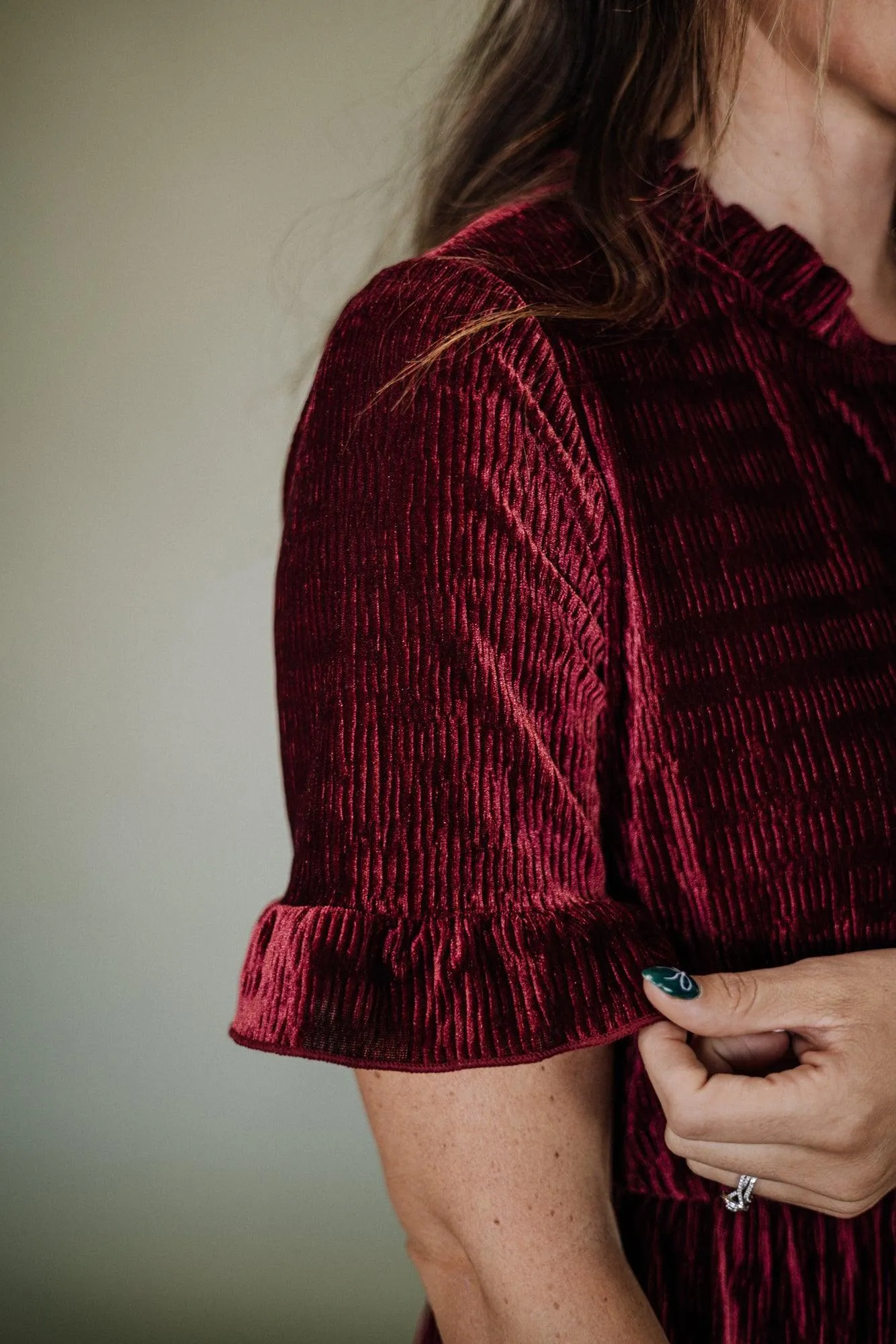 Hailey Holiday Dress in Wine