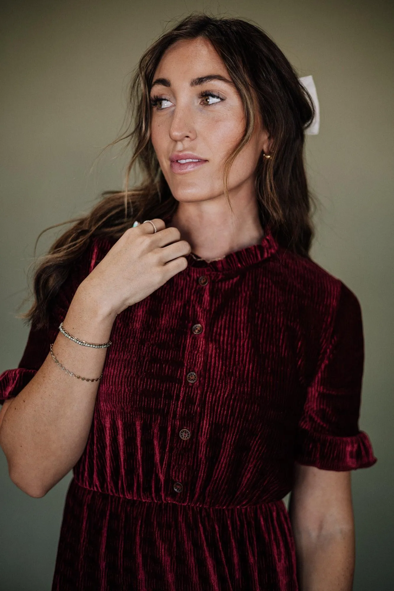 Hailey Holiday Dress in Wine
