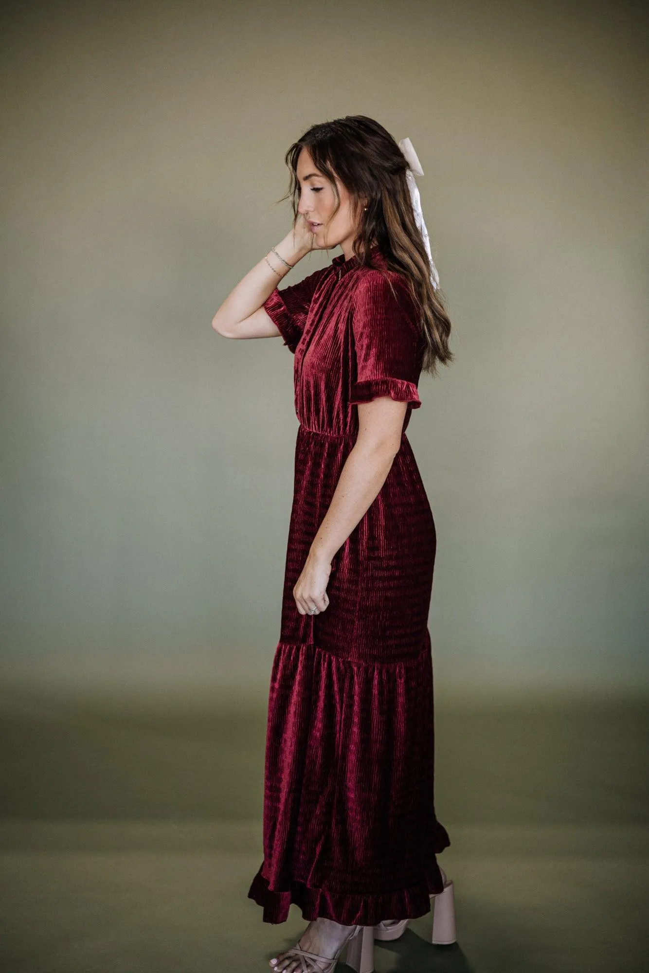 Hailey Holiday Dress in Wine