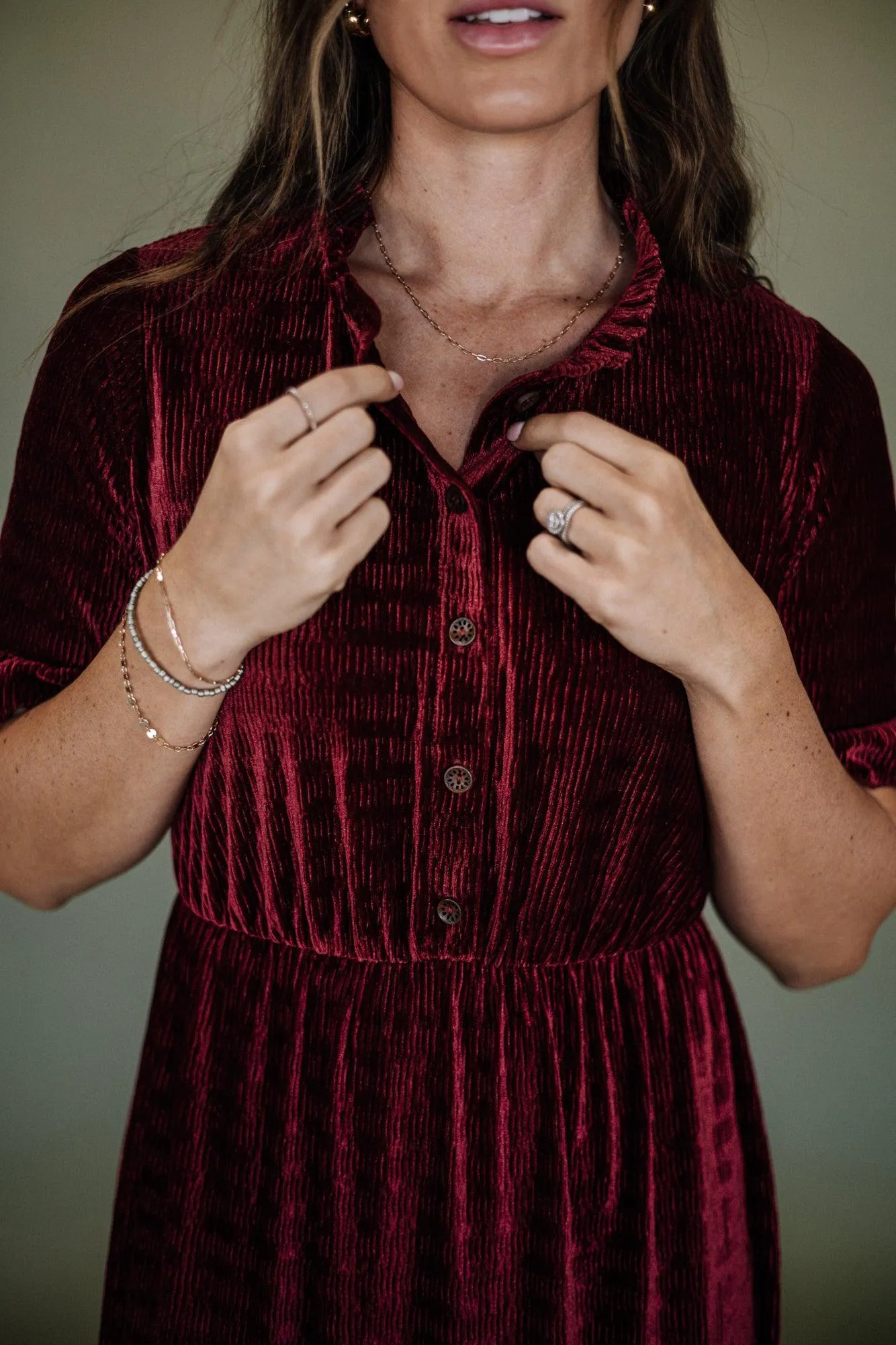 Hailey Holiday Dress in Wine
