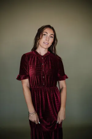 Hailey Holiday Dress in Wine