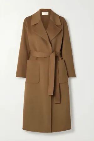Handmade Brown Wool Long Trench Coat for Women – Stylish Winter Outerwear for Business & Casual Wear