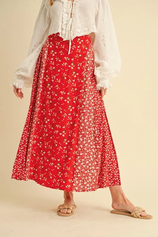 Hazel Blues® |  Aemi   Co Floral Elastic Waist Maxi Skirt