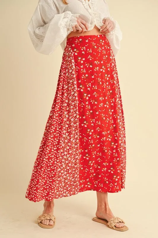 Hazel Blues® |  Aemi   Co Floral Elastic Waist Maxi Skirt