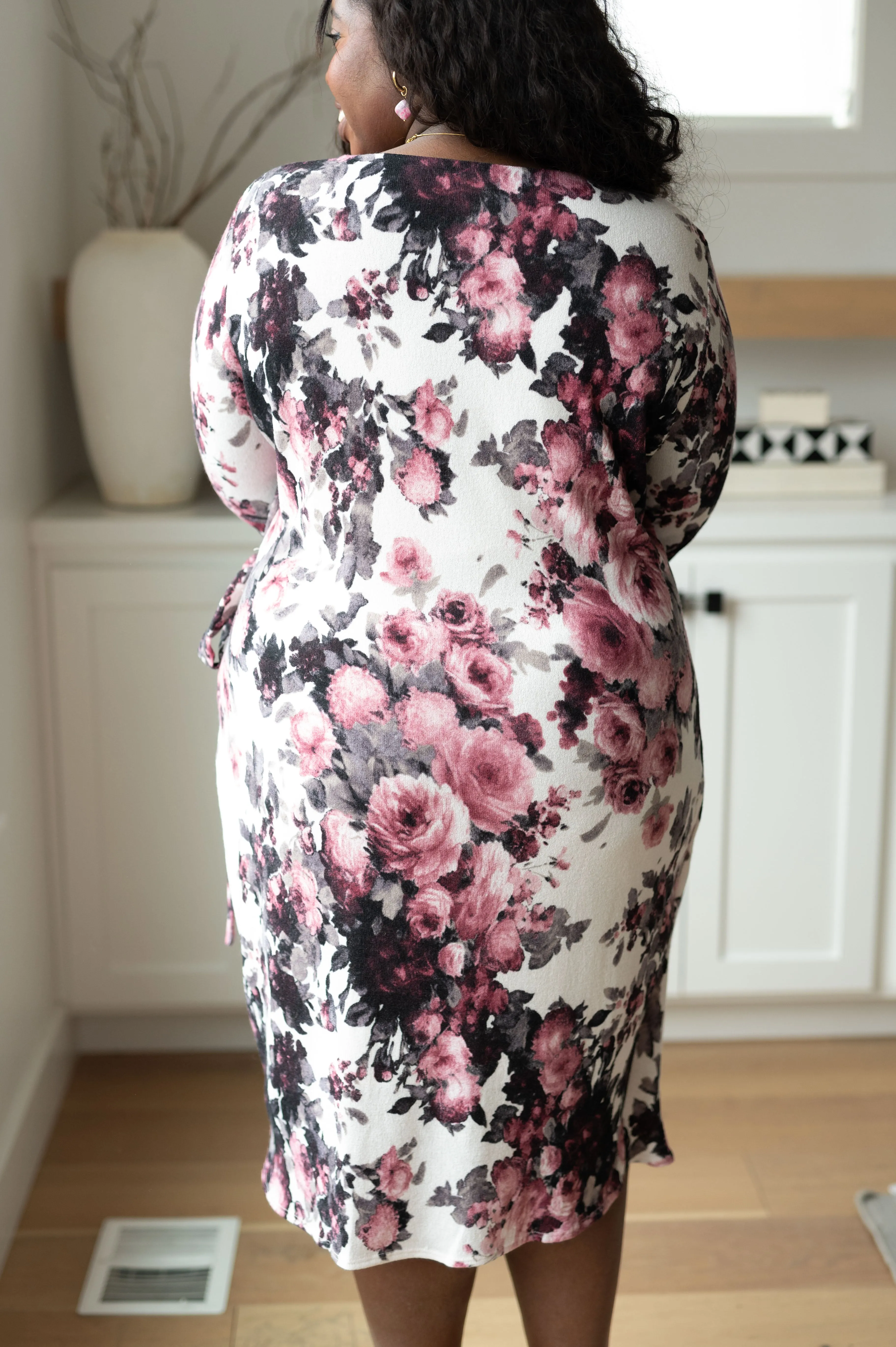Hazel Blues® |  Honey Do I Ever Faux Wrap Dress in White Floral