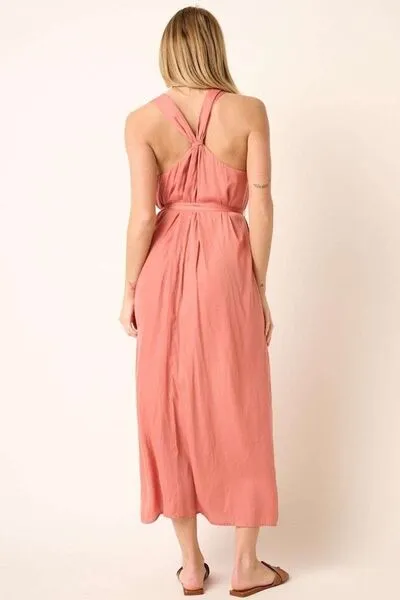 Hazel Blues® |  Mittoshop Cross Back Belted V Neck Tank Maxi Dress