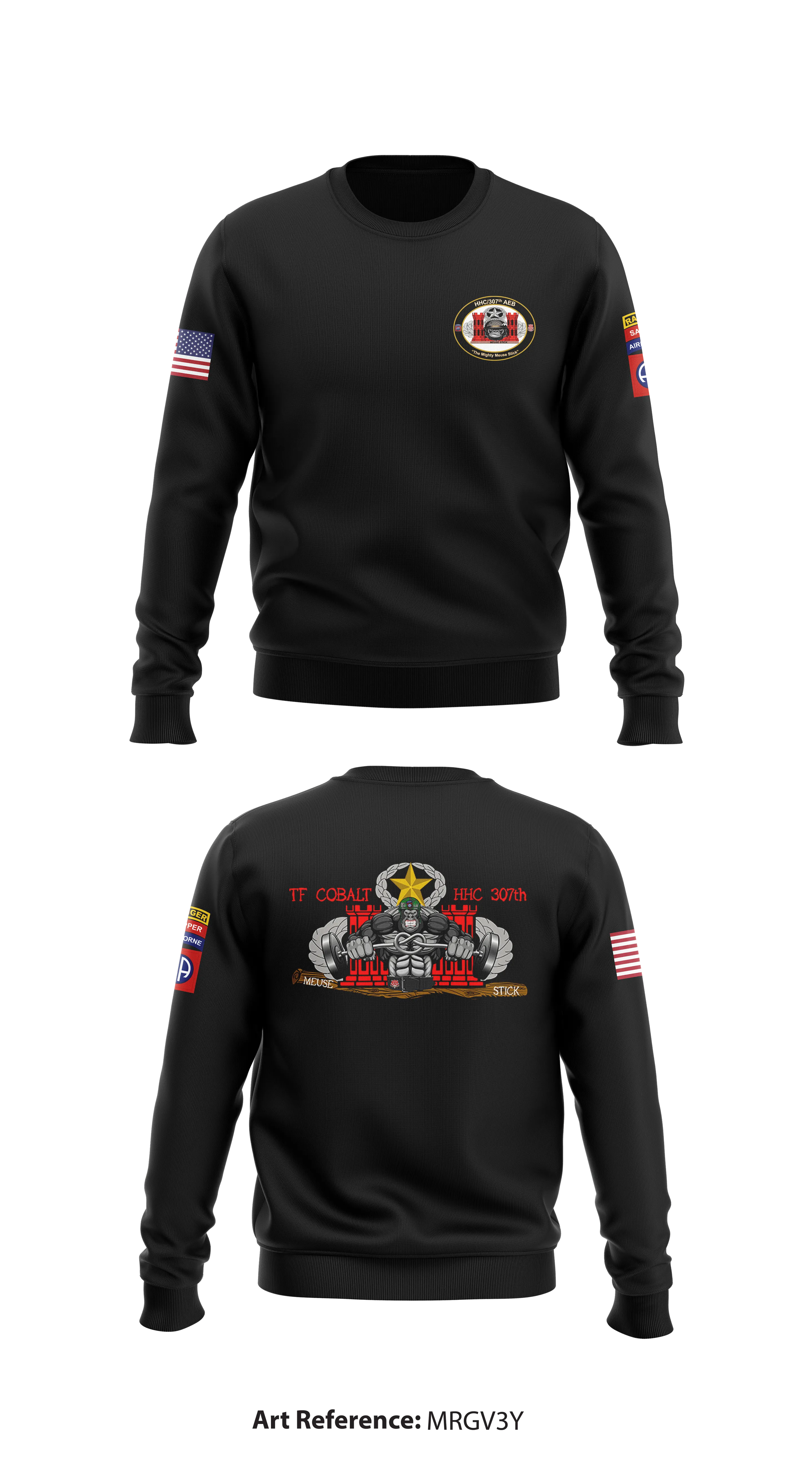 HHC/307TH AEB Core Men's Crewneck Performance Sweatshirt - MRGV3Y