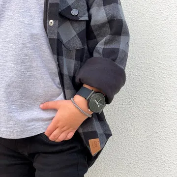 HOODED FLANNEL - PEWTER