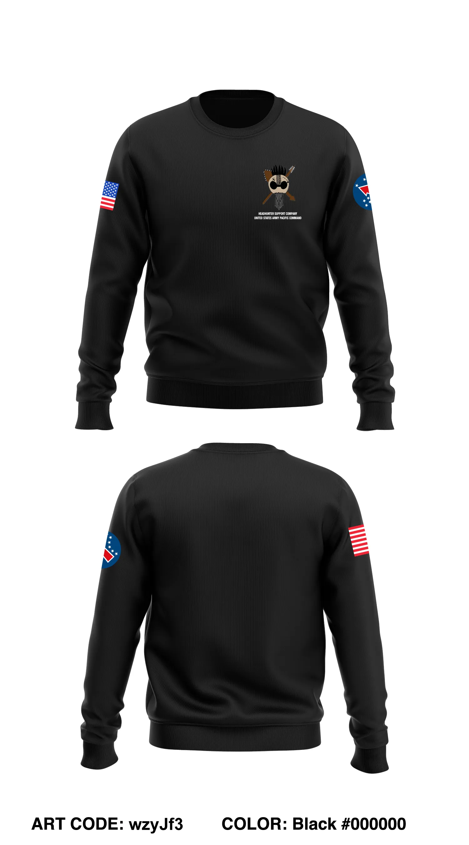 HSC, HHBN, USARPAC Regiment Core Men's Crewneck Performance Sweatshirt - wzyJf3