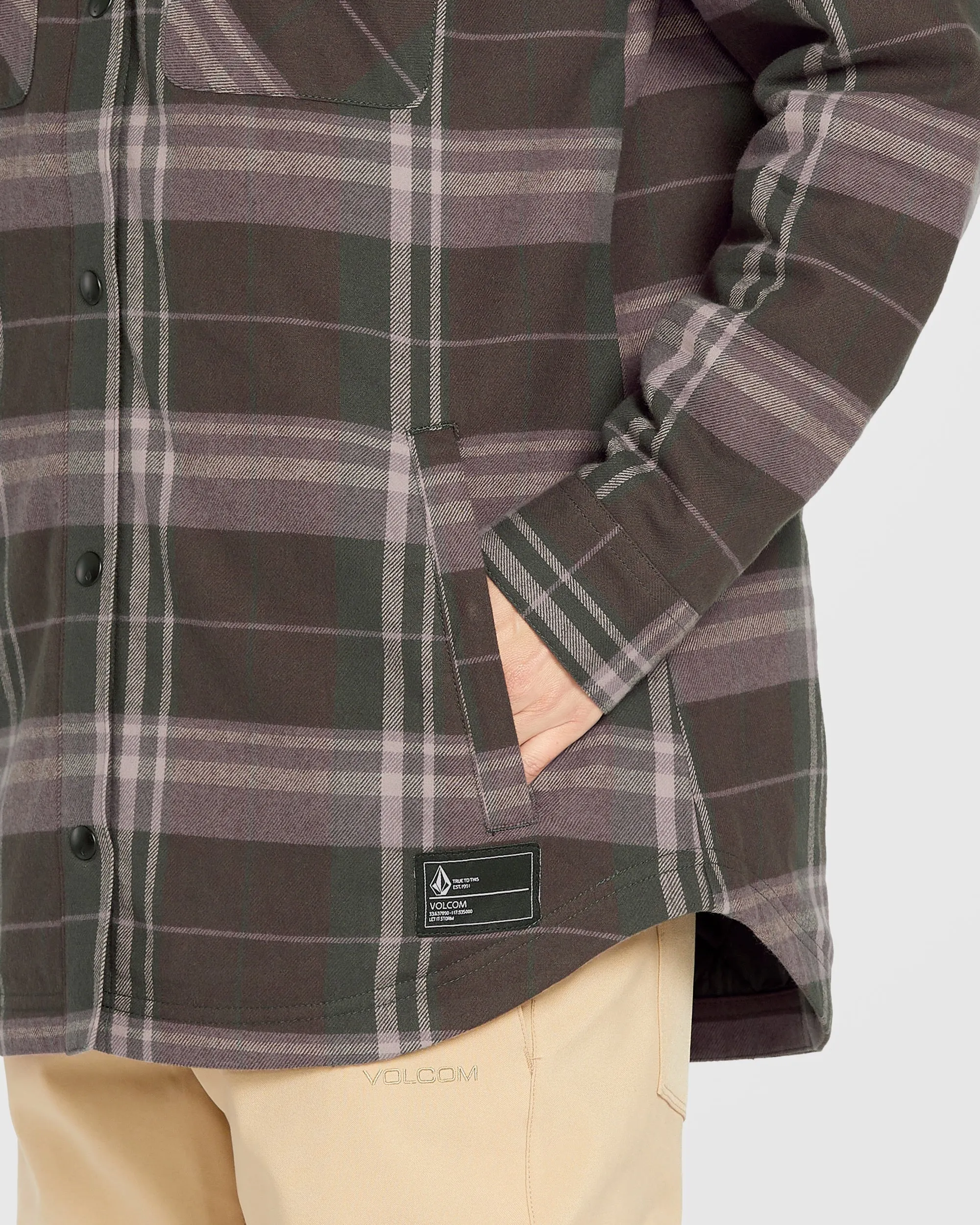 Insulated Riding Flannel Jacke - Dusty Lavender