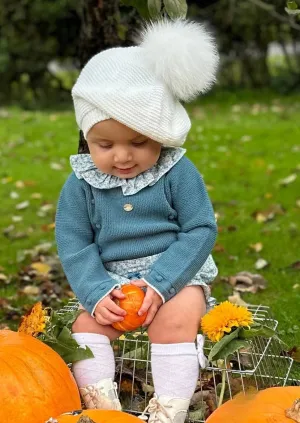 Ivory Faux Fur Pom Beret