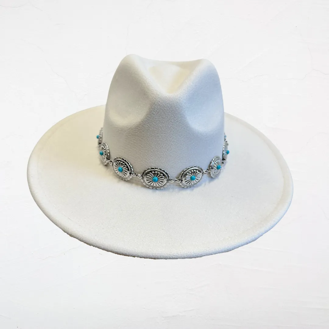 Ivory Western Concho Band Hat