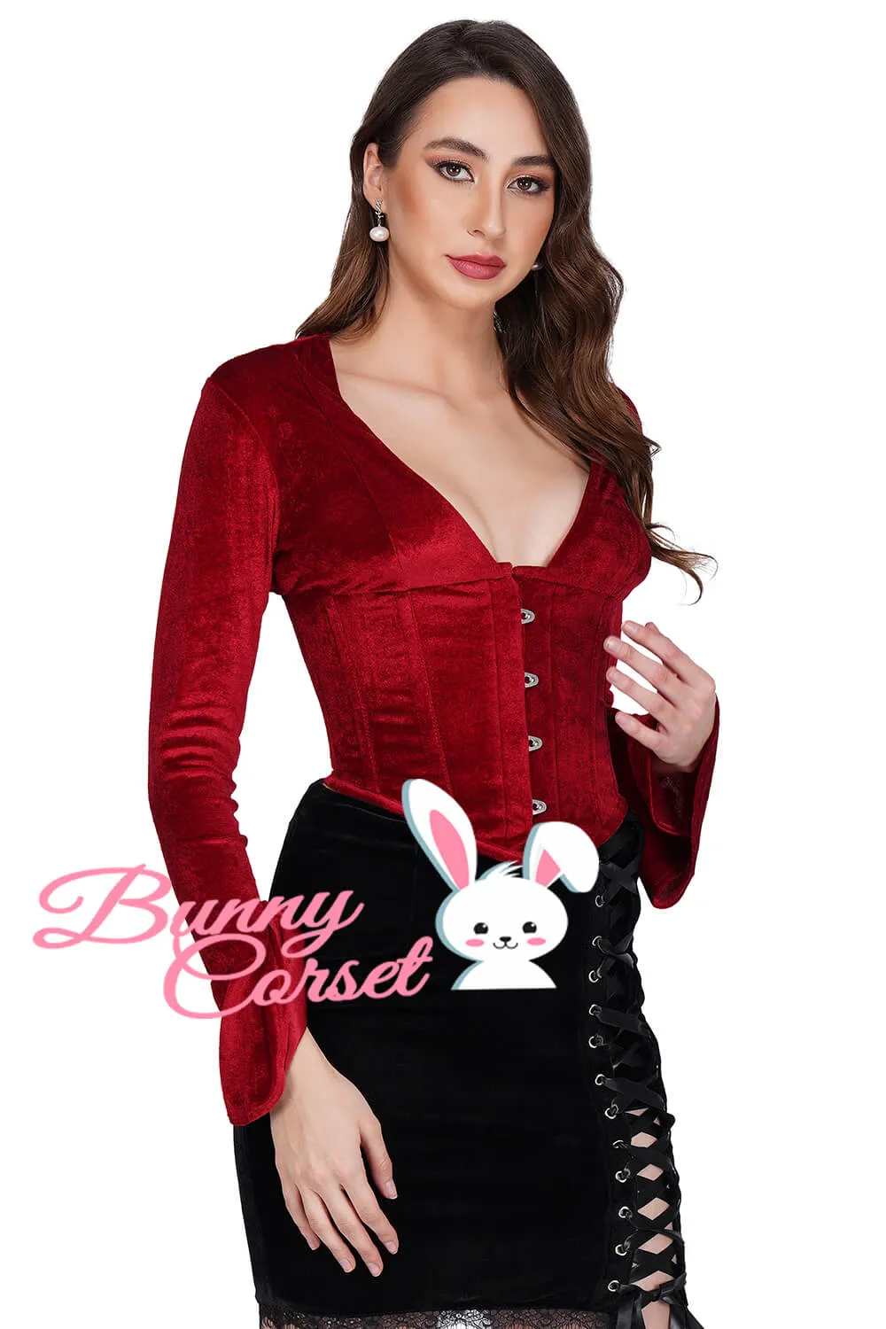 Janiela Maroon Corset Top