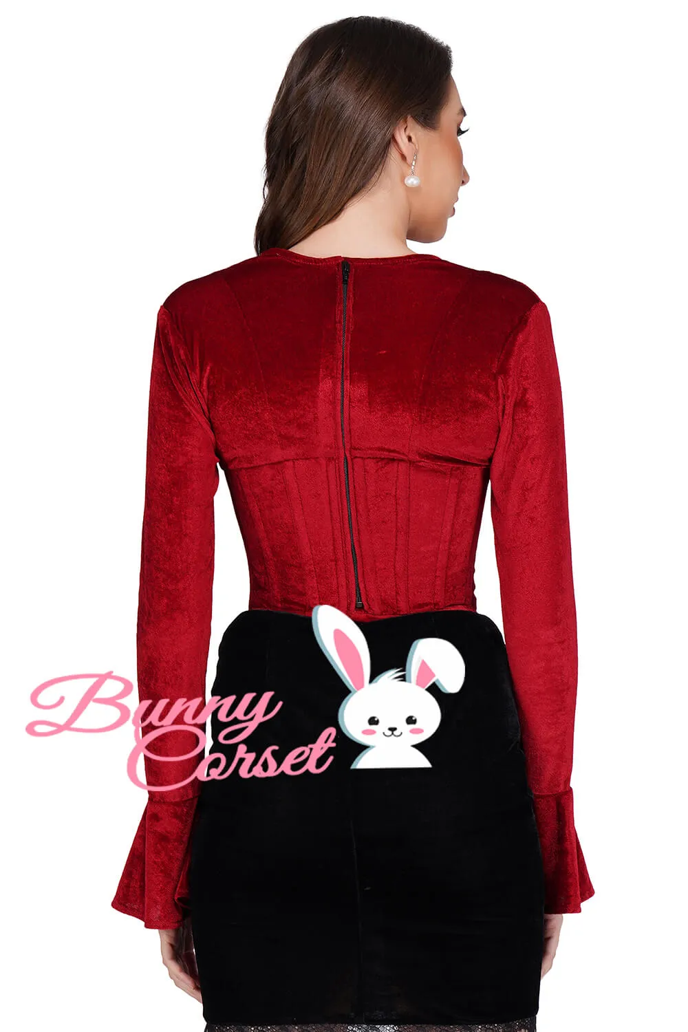 Janiela Maroon Corset Top