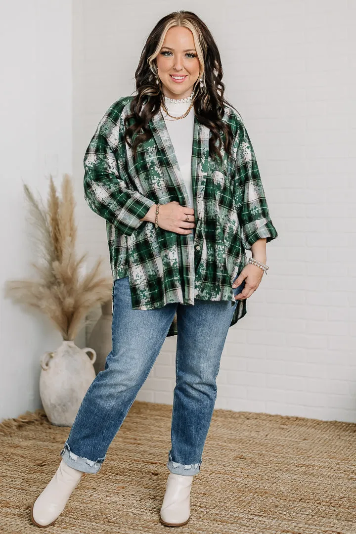 Jasmine Plaid Flannel Top | Green
