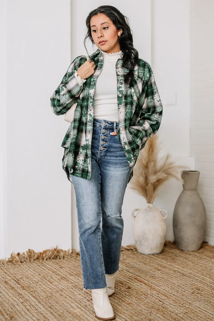 Jasmine Plaid Flannel Top | Green