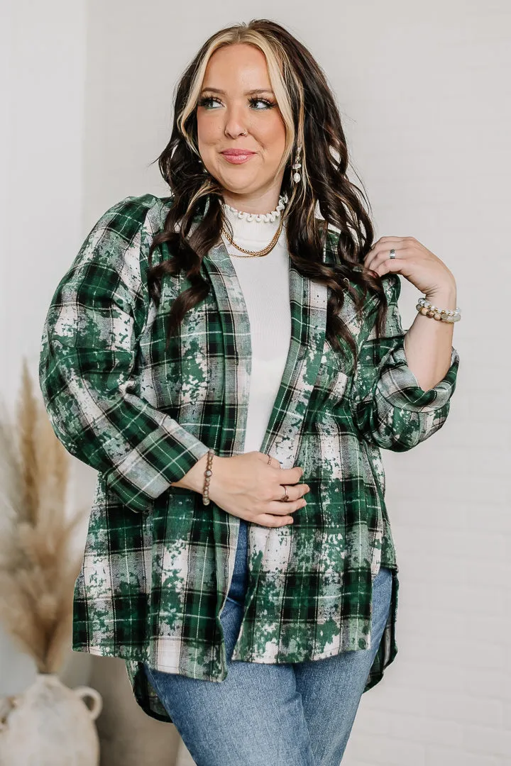 Jasmine Plaid Flannel Top | Green