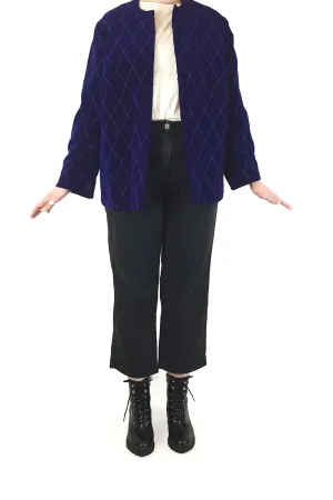 Jot Toorak lined purple velvet vintage coat, fits 12-14