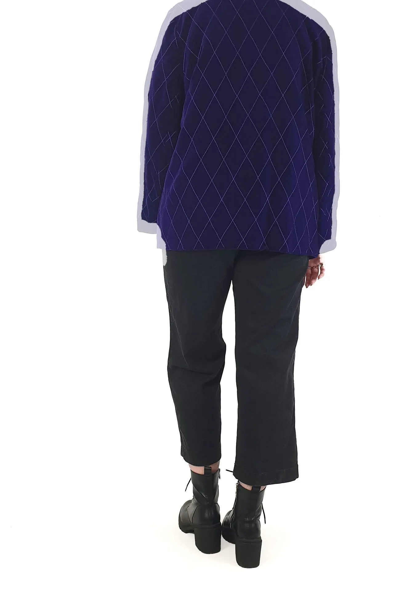 Jot Toorak lined purple velvet vintage coat, fits 12-14
