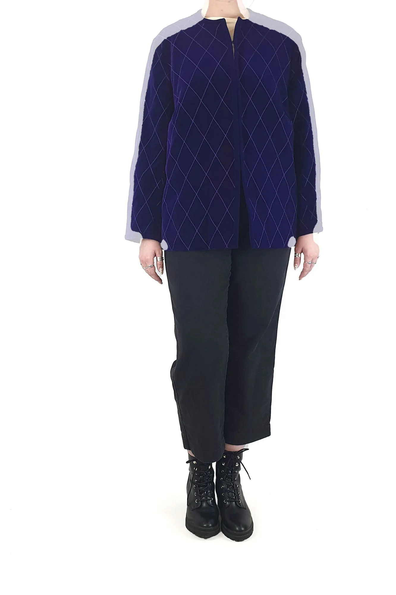 Jot Toorak lined purple velvet vintage coat, fits 12-14