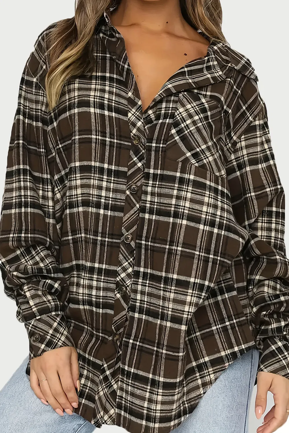 Kendra Plaid Long Sleeve Flannel