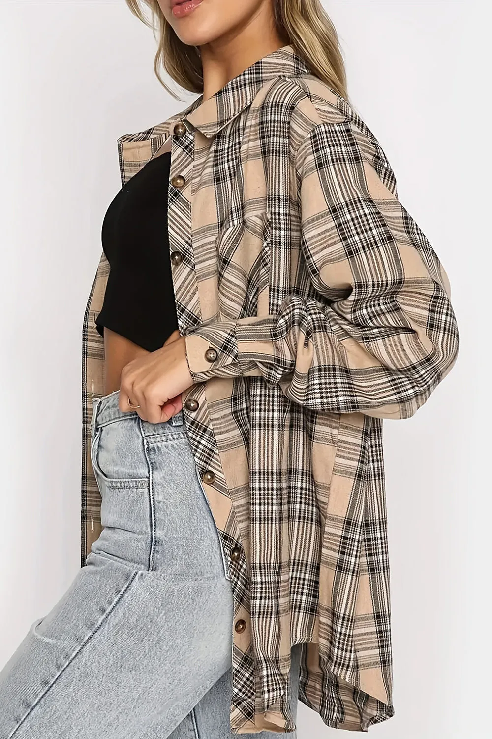 Kendra Plaid Long Sleeve Flannel