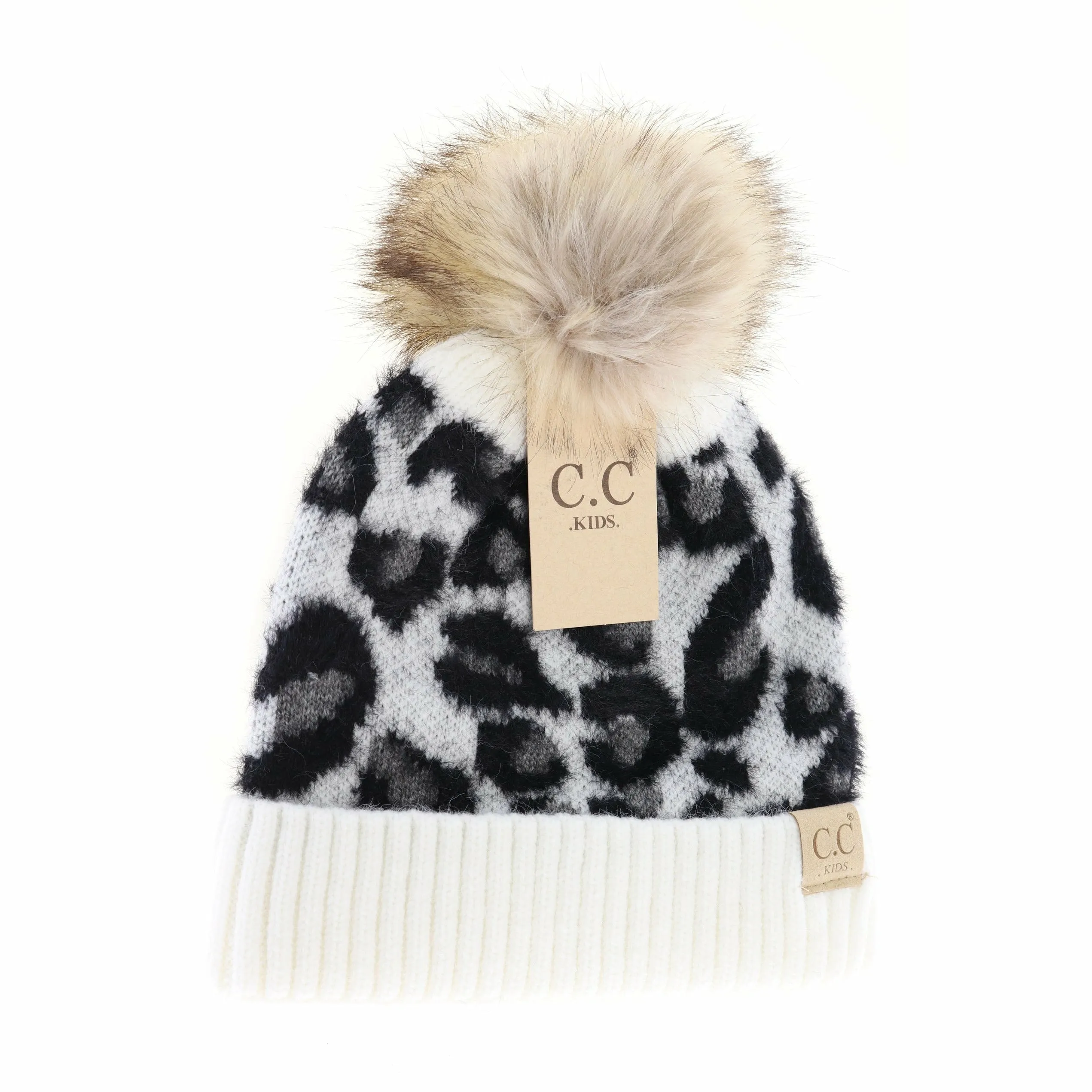 KIDS Leopard Pom C.C Beanie
