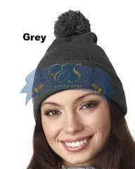 Knit Pom-Pom Beanie with Cuff