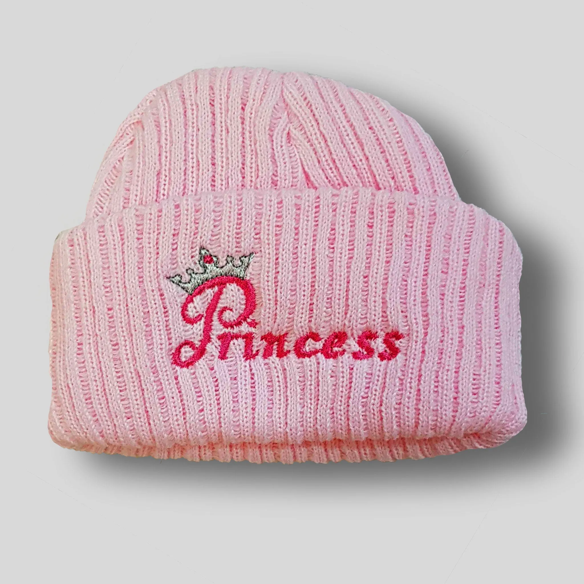 Knitted Baby Hat -Newborn  Princess Pink Beanie