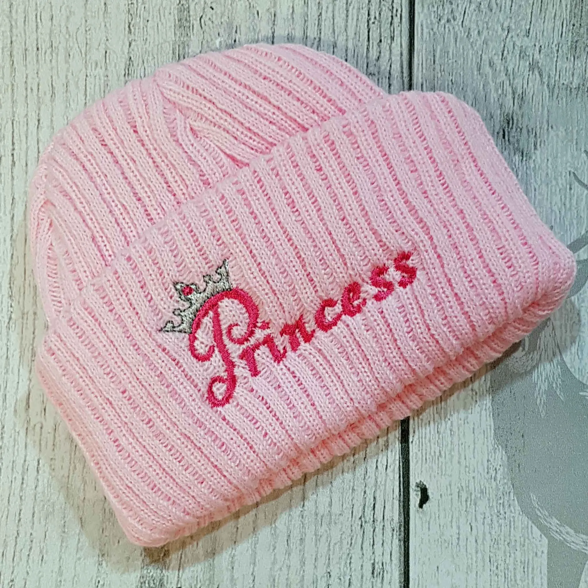 Knitted Baby Hat -Newborn  Princess Pink Beanie