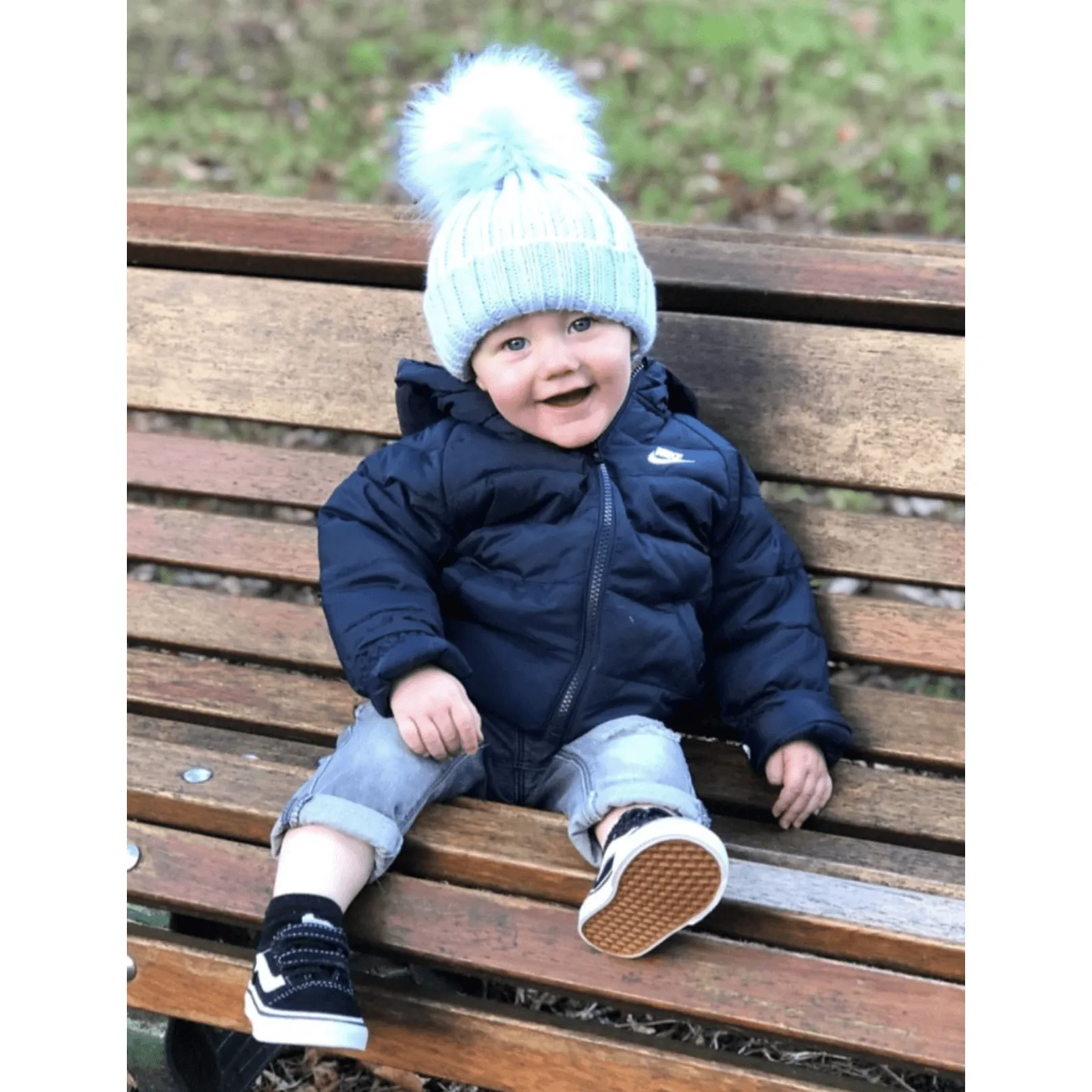 Knitted Faux Fur Pom Pom Hat
