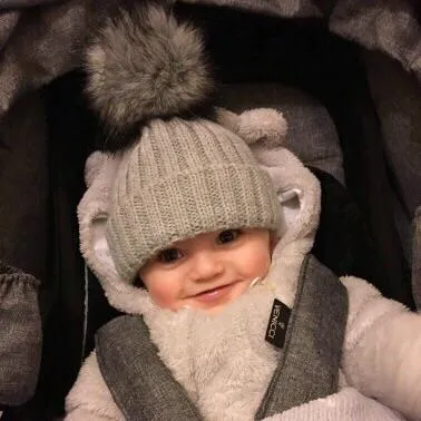 Knitted Faux Fur Pom Pom Hat