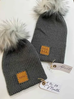 Knitted Toque,Beanie (Grey)