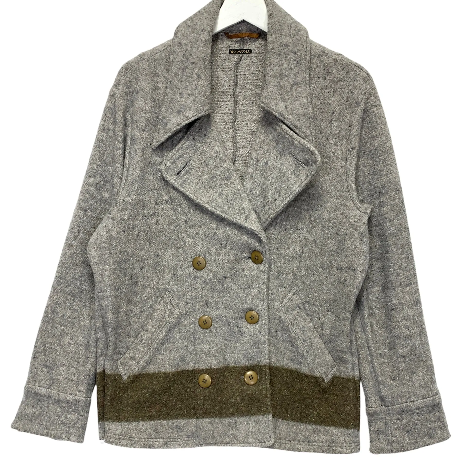 [L] Kapital Fleece Pea Coat Grey