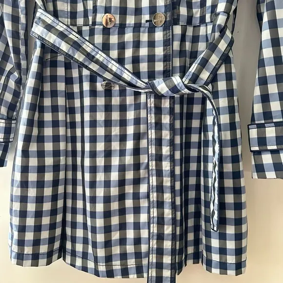 Laundry by Shelli Segal Trench Coat Belted Plaid Lightweight Large NWOT Spring