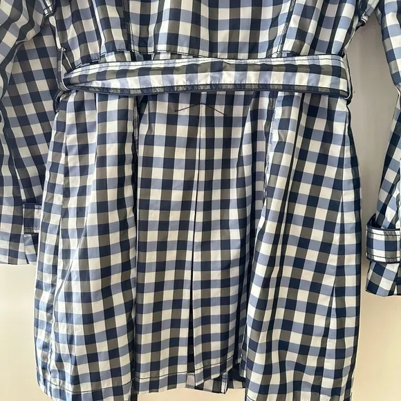 Laundry by Shelli Segal Trench Coat Belted Plaid Lightweight Large NWOT Spring