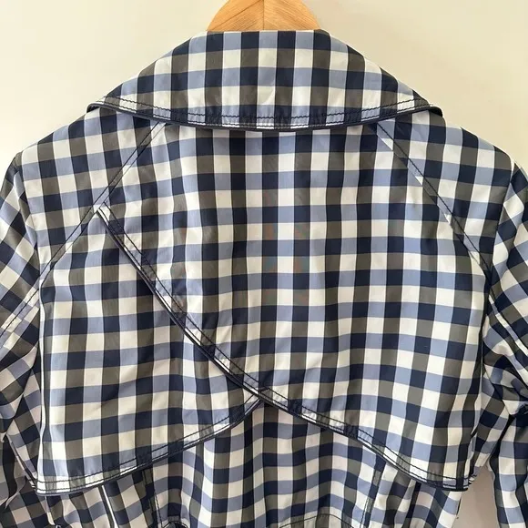 Laundry by Shelli Segal Trench Coat Belted Plaid Lightweight Large NWOT Spring