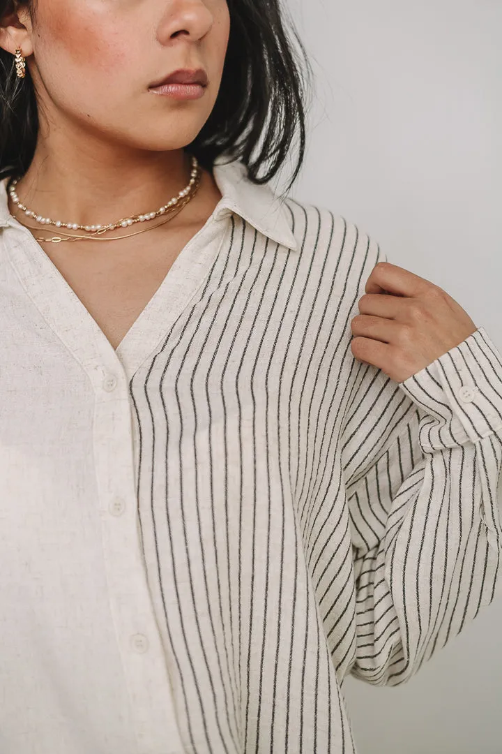 Linear Luxe Shirt Button Down Top