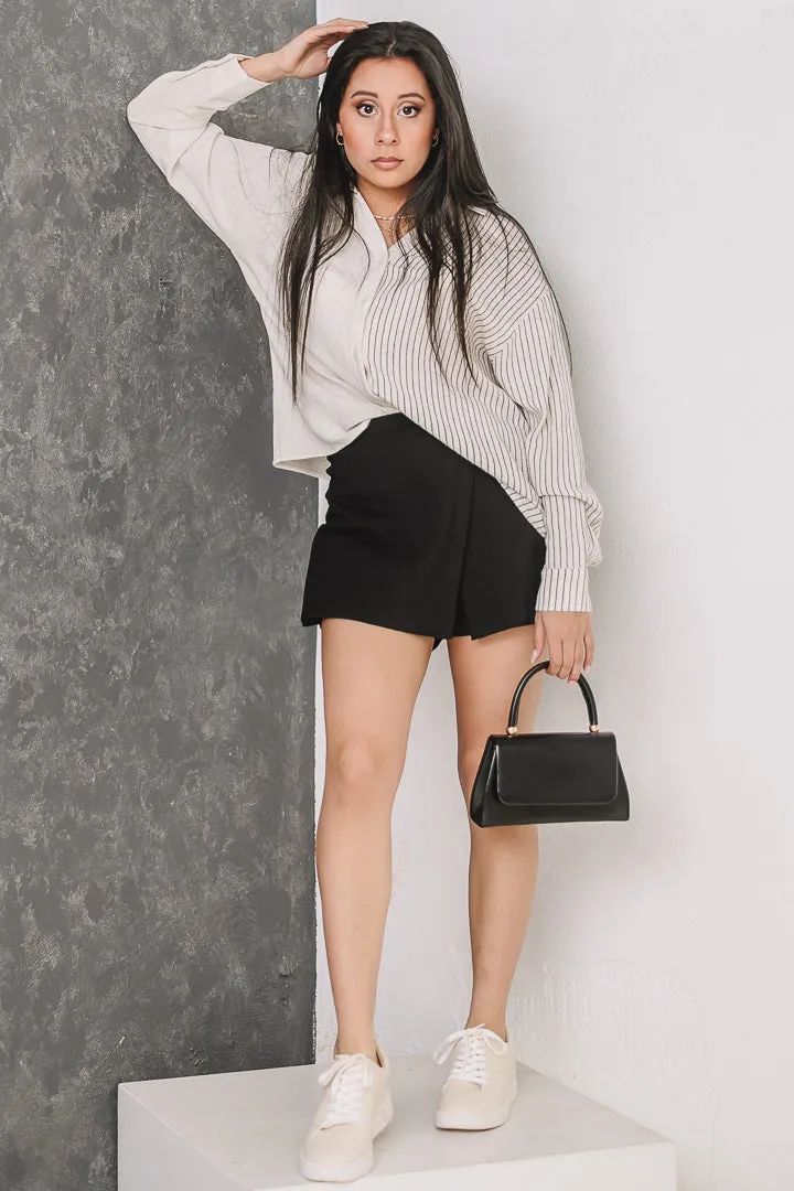 Linear Luxe Shirt Button Down Top