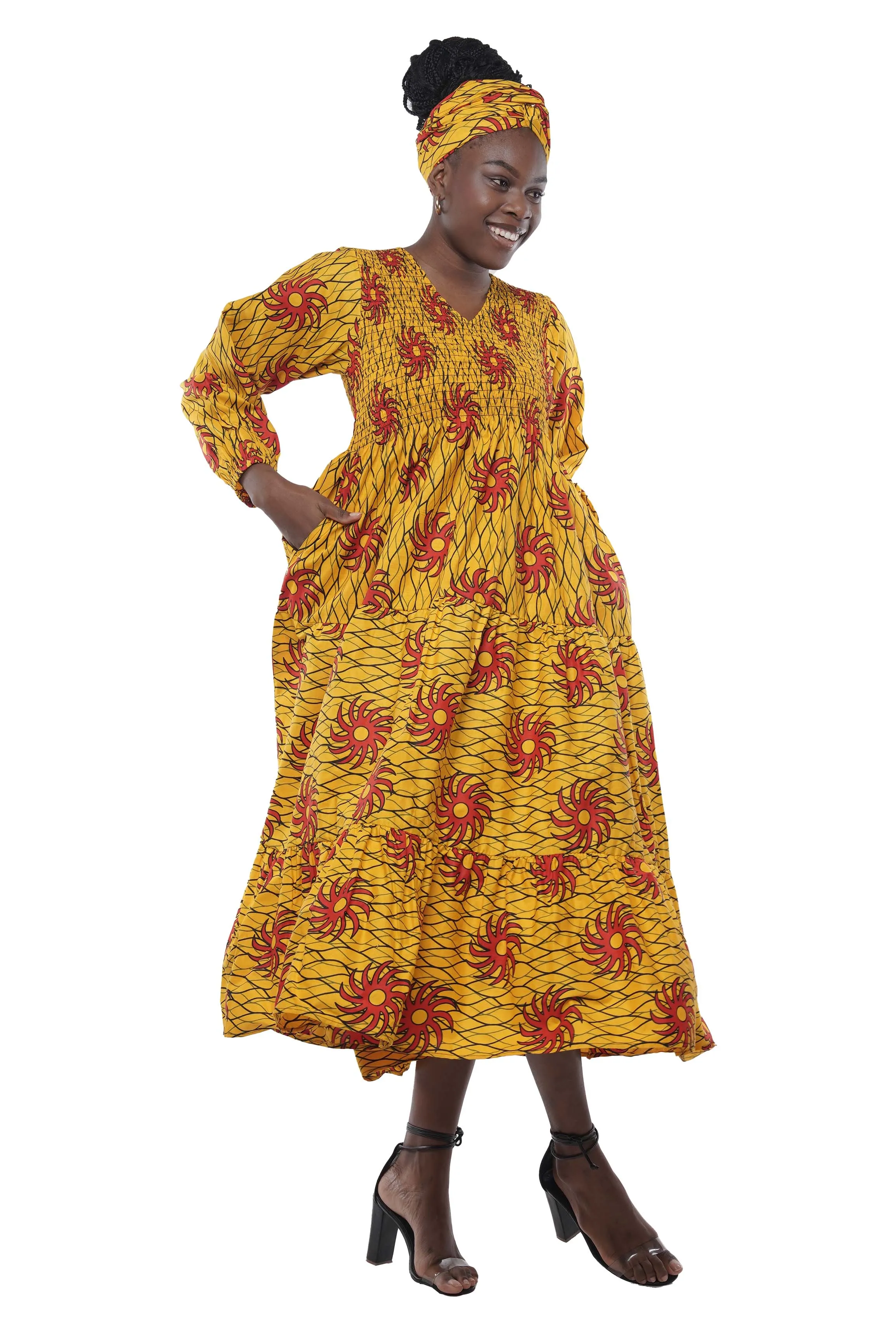 Long Maxi Smoked Tier Dress