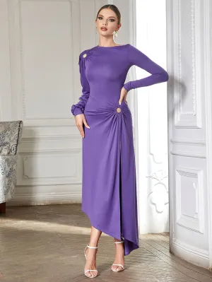 Long Sleeve Irregular Maxi Bodycon Dress HB03630