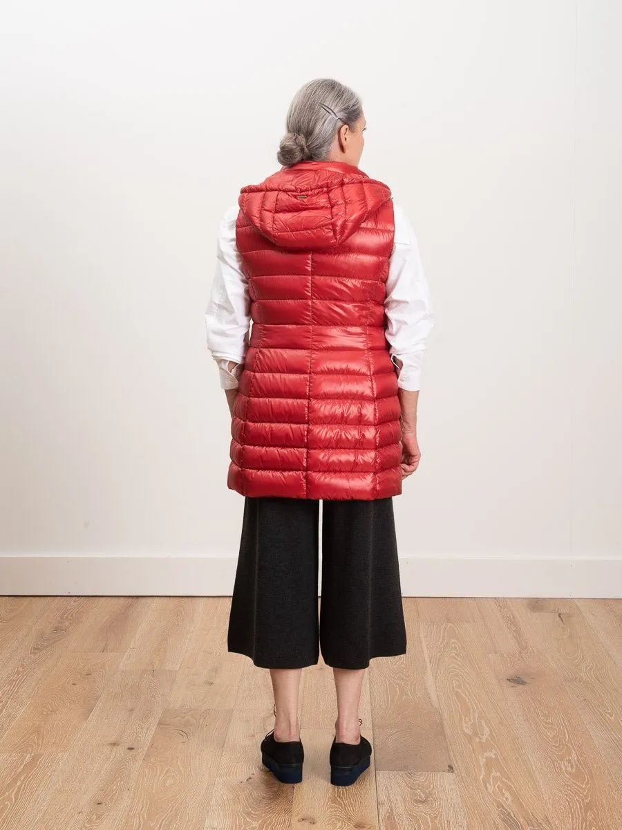 long vest with hood - red