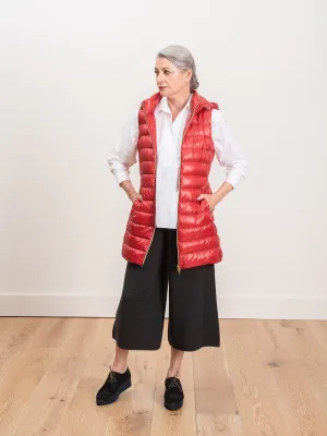 long vest with hood - red