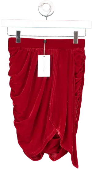 Lovers and Friends Velvet Tinley Skirt In Red UK XS
